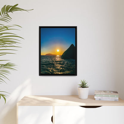 Dunquin Pier Sunset Matte Canvas, Framed (Multi-color)