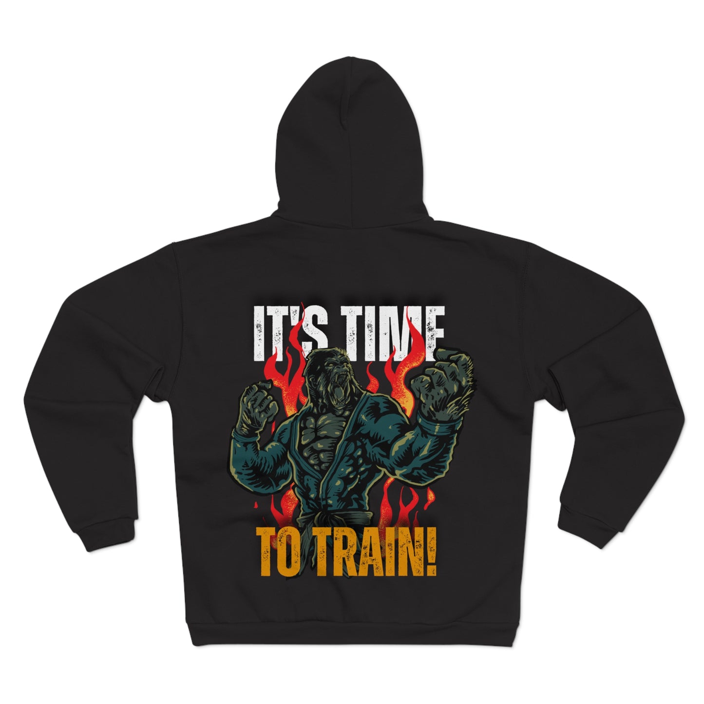 Unisex Zip Sweatshirt - "It’s Time to Train!" Motivational Gym Hoodie