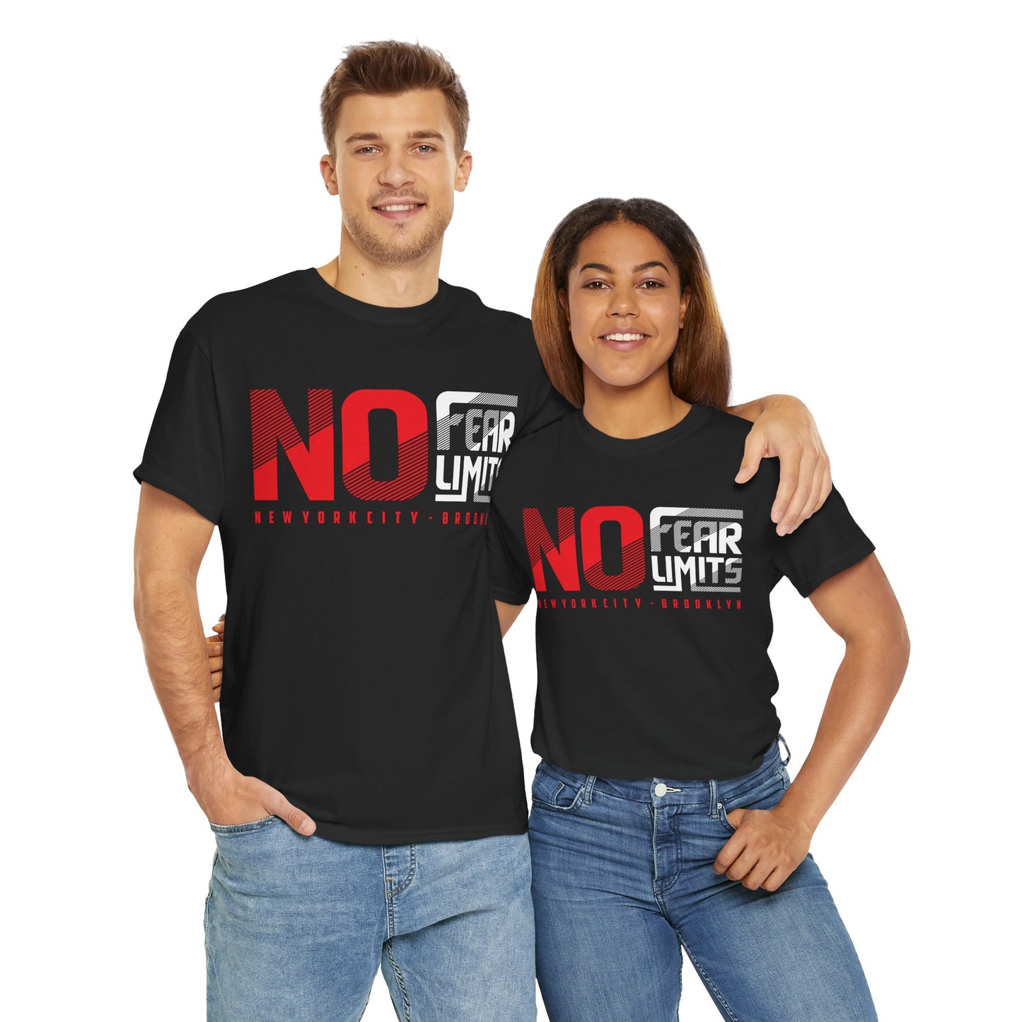 No Fear Limits Unisex Heavy Cotton Tee - Motivational Graphic Tee