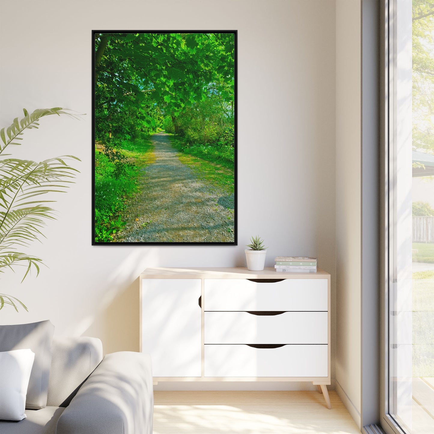 Listowel River Walk Matte Canvas, Framed (Multi-color)