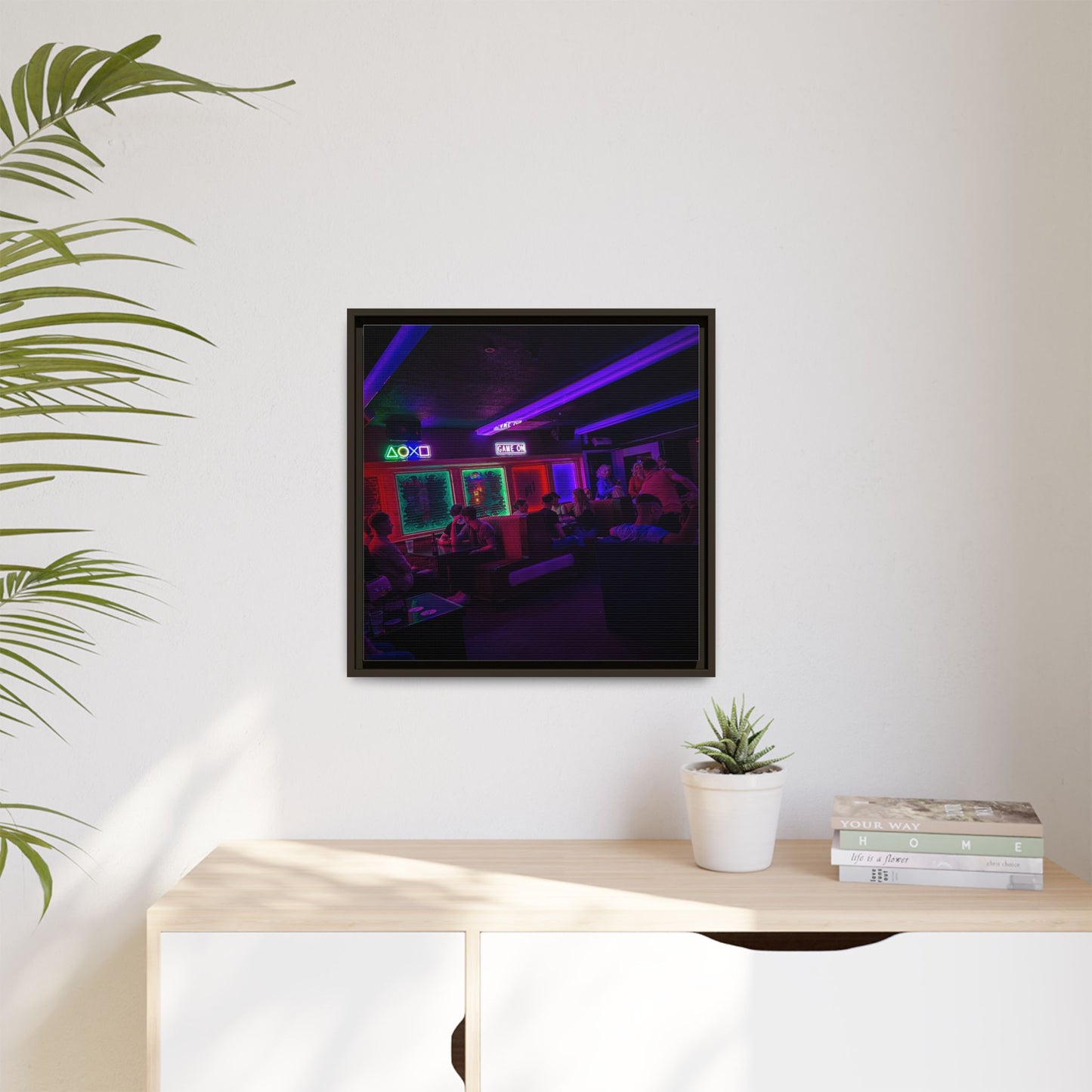 Mermaids Night Club Matte Canvas, Framed (Multi-color)
