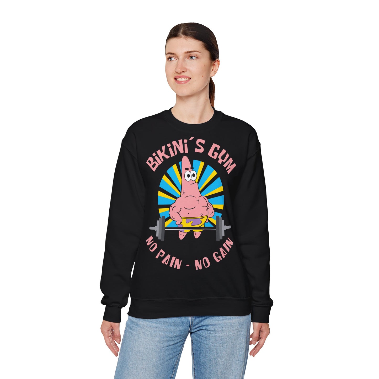 Bikini Bottom Gym - No Pain No Gain Unisex Heavy Blend™ Crewneck Sweatshirt