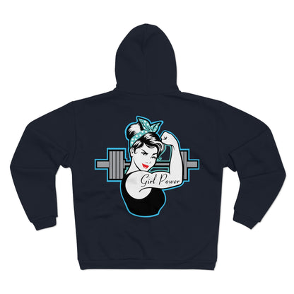 Empowered Women Unisex Hooded Zip Sweatshirt - 'Girl Power' Fitness Hoodie