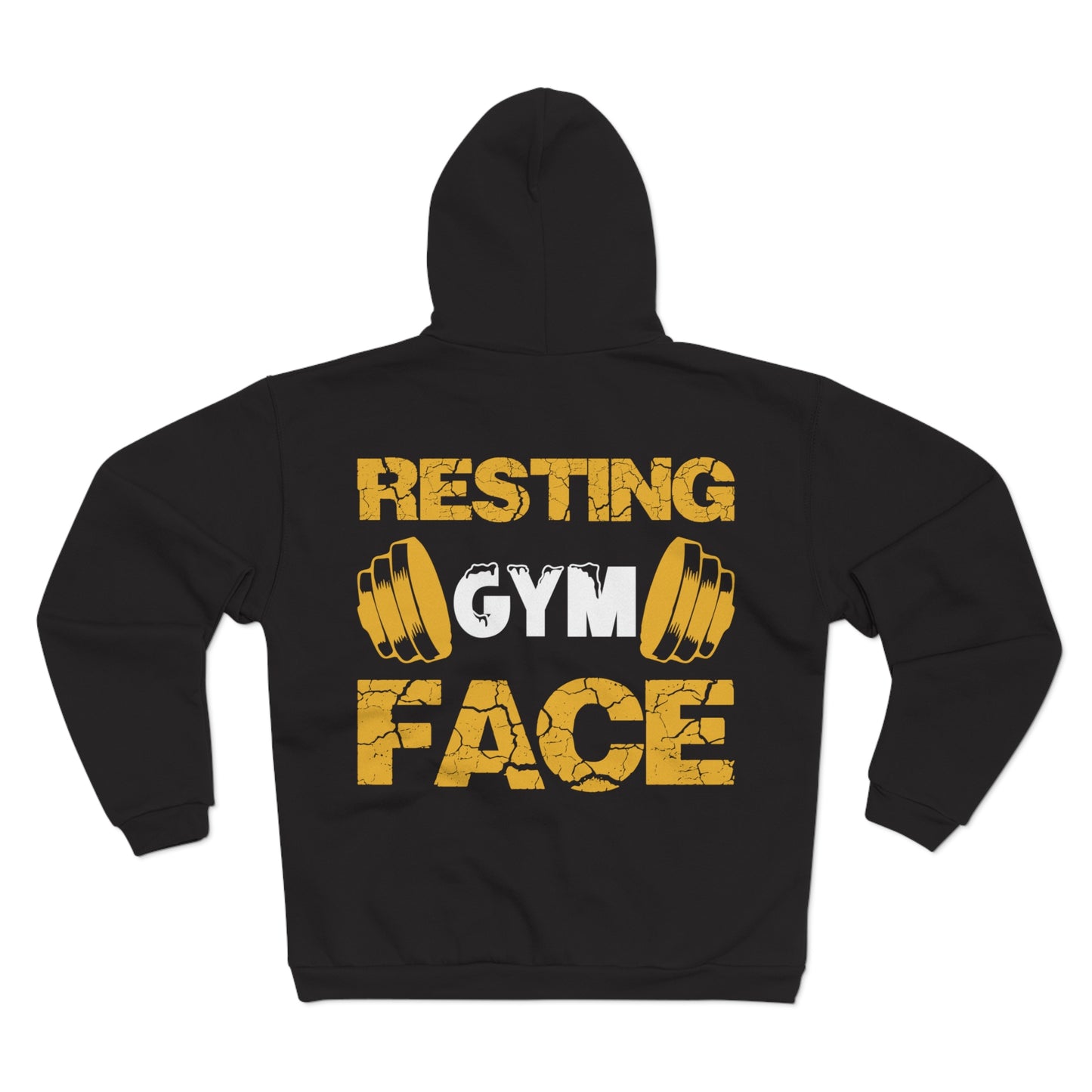 Resting Gym Face Unisex Hooded Zip Sweatshirt - Cozy Fitness Apparel