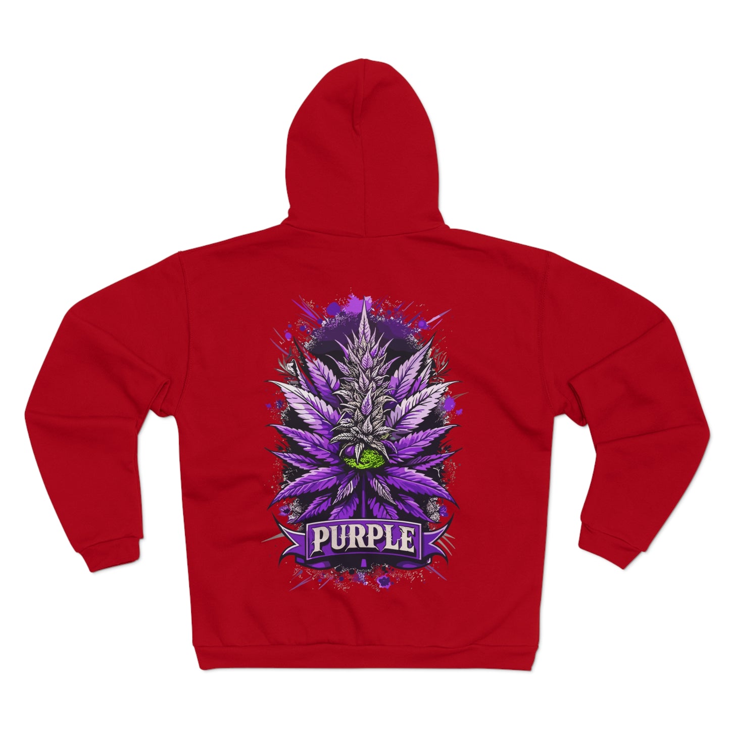 Purple Cannabis Bud Zip Hoodie — Bold Psychedelic Marijuana Graphic Zip