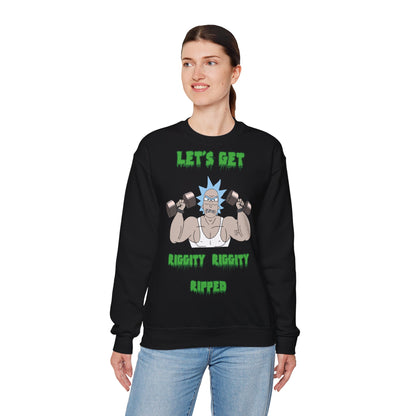 Let's Get Ripped Unisex Heavy Blend™ Crewneck Sweatshirt - Gym Motivational Sweatshirt Black