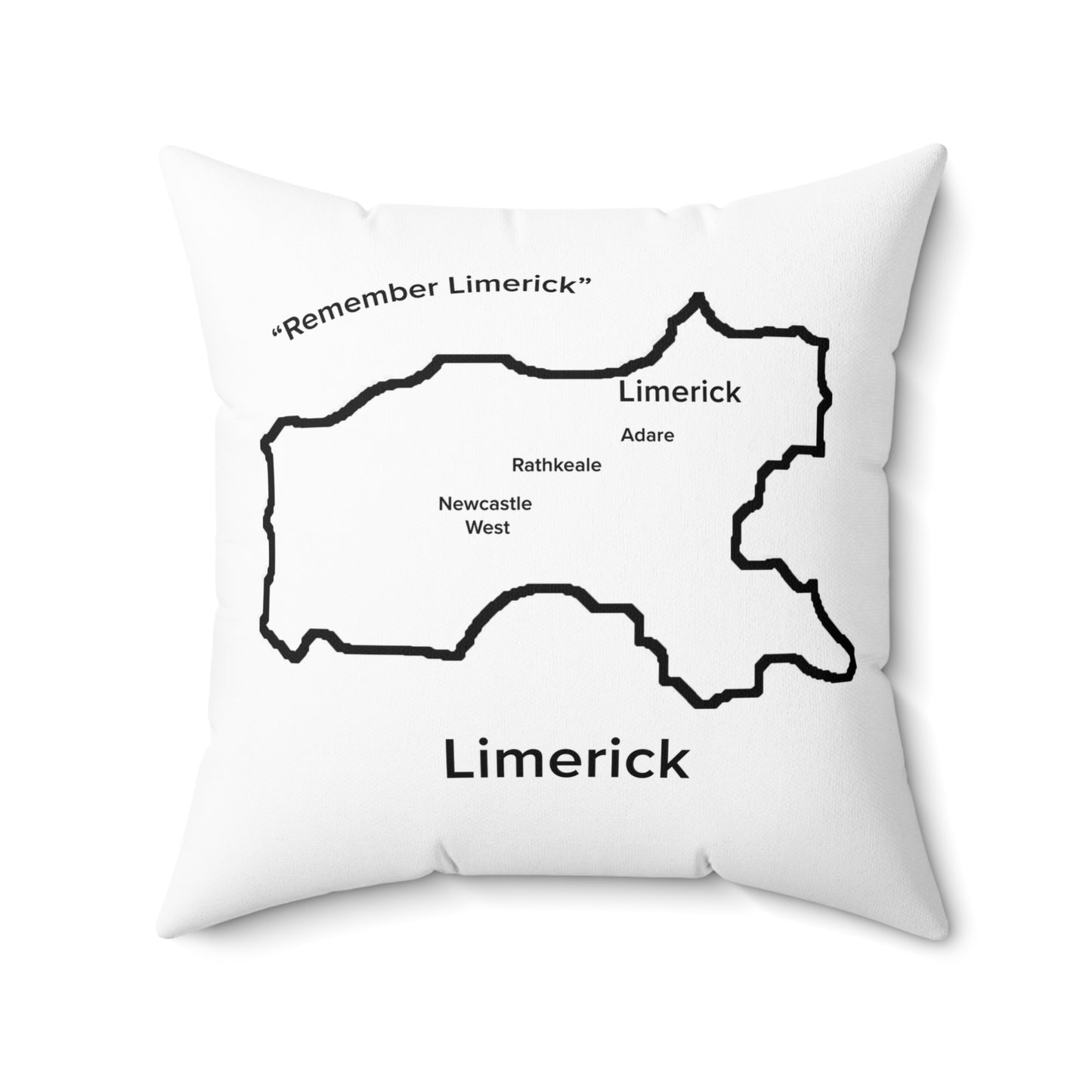 Limerick Spun Polyester Square Pillow White Edition 4 Sizes