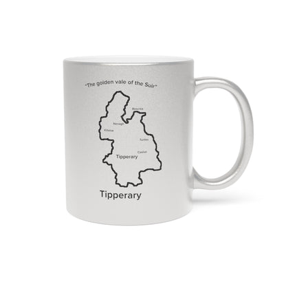 Tipperary County Metallic Colour Mug - Silver/Gold - Perfect Gift for Coffee Lovers