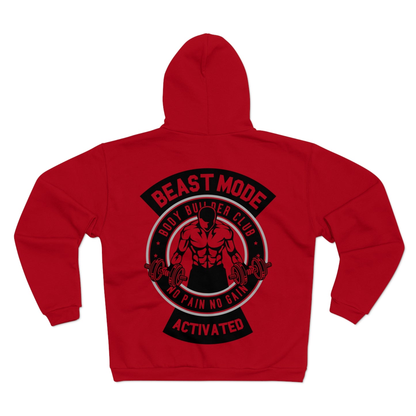 Beast Mode Unisex Hooded Zip Sweatshirt- Body Builder Club Motivation