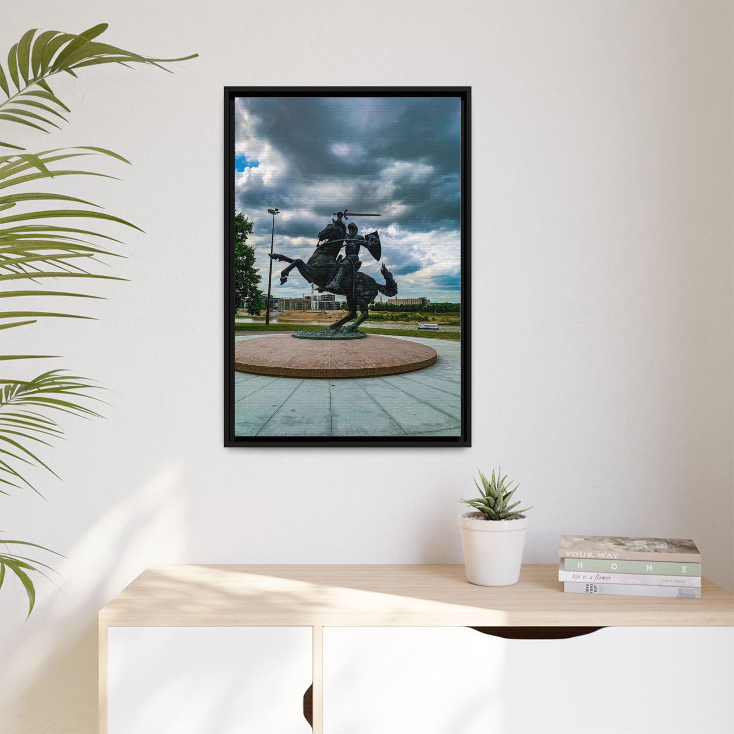 Kaunas Matte Canvas, Framed (Multi-color)