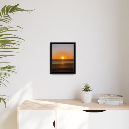 Sunset in Ocean Matte Canvas, Framed (Multi-color)