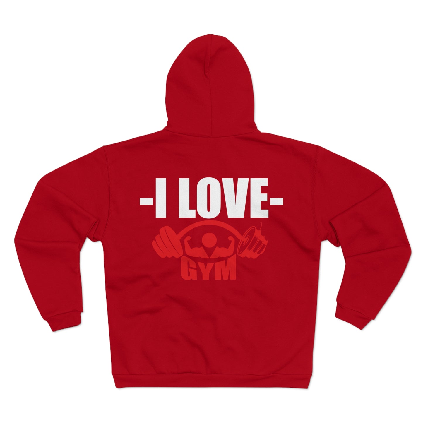 I Love Gym Unisex Hooded Zip Sweatshirt - Perfect for Fitness Lovers