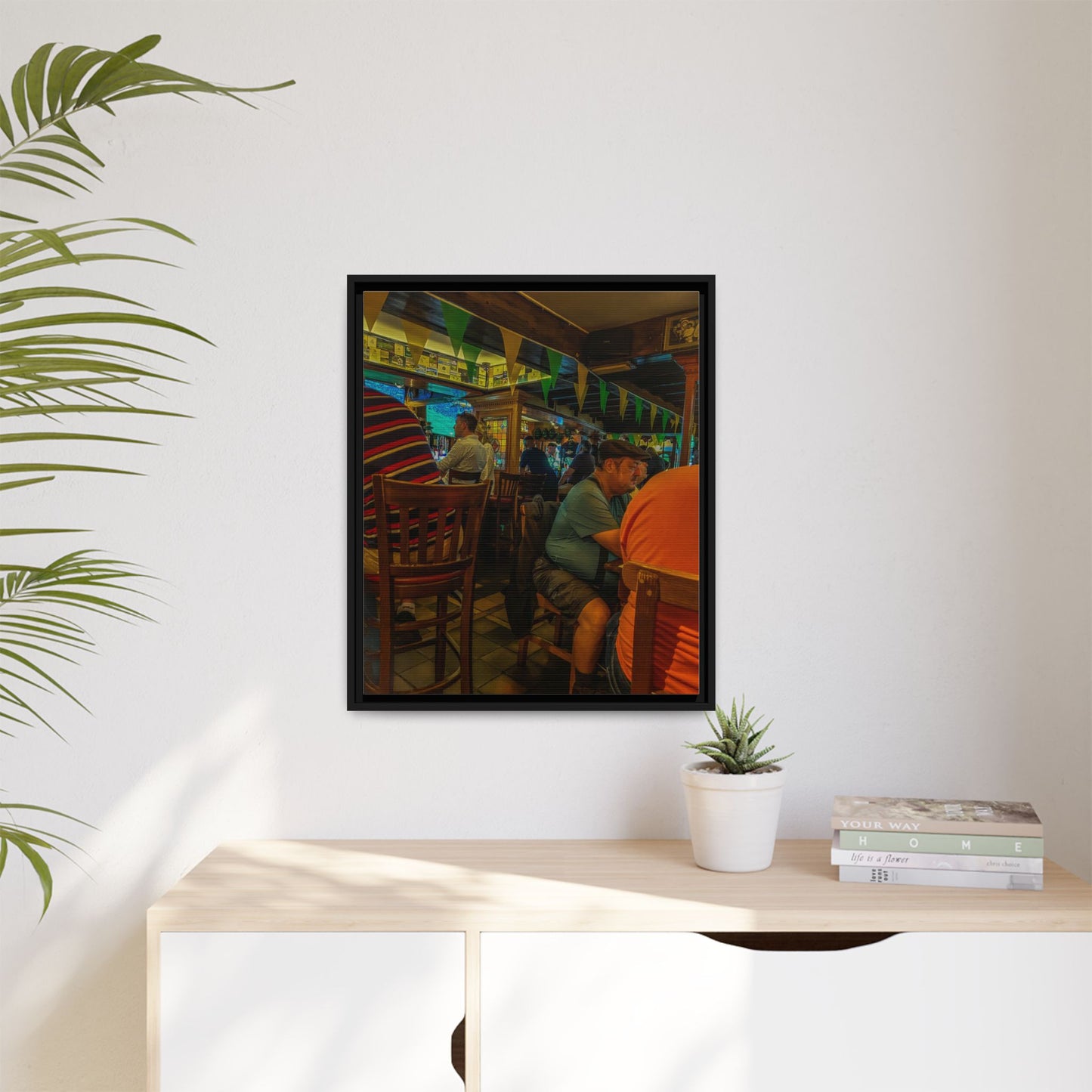 Irish Pub Matte Canvas, Framed (Multi-color)