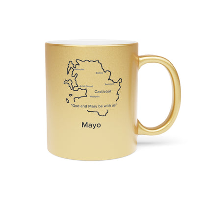 Mayo County Metallic Colour Mug - Silver/Gold - Perfect Gift for Coffee Lovers