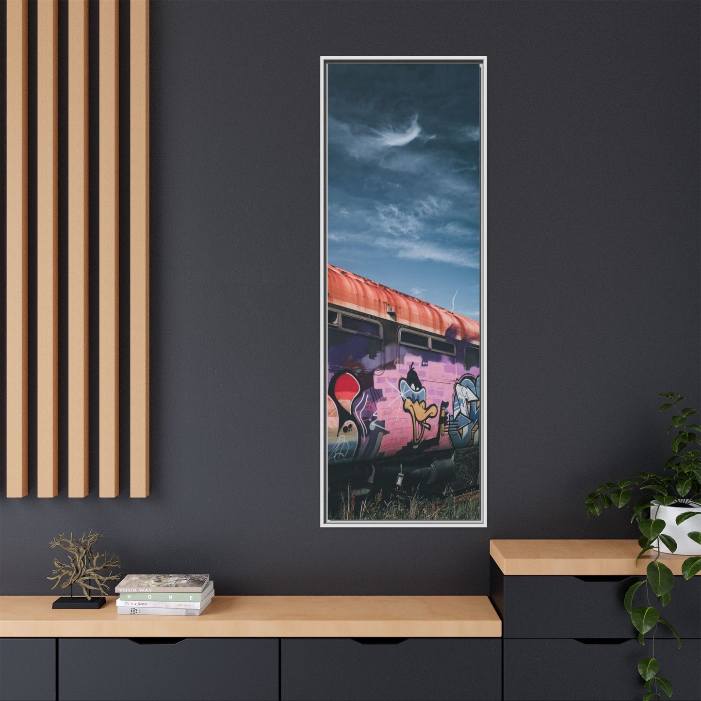 Night Train Matte Canvas, Framed (Multi-color)