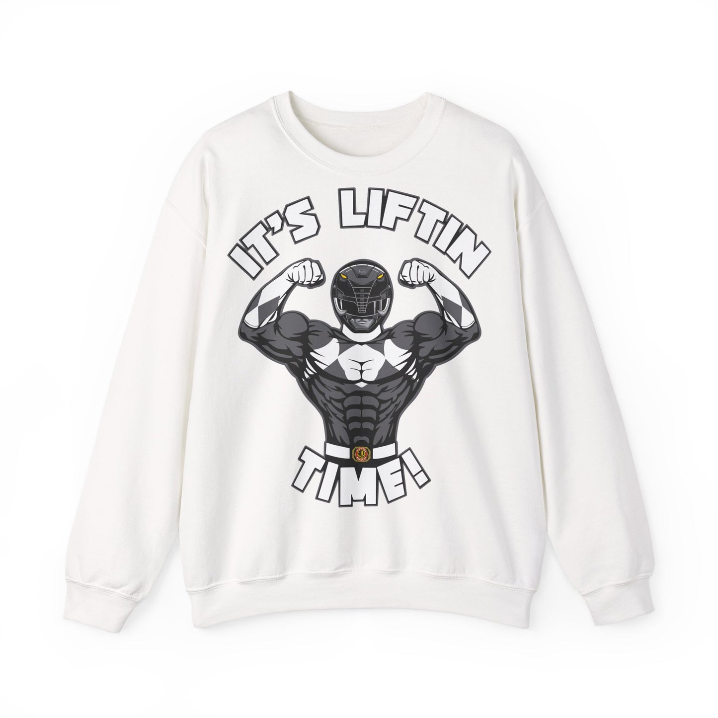 It's Liftin' Time! Unisex Heavy Blend Crewneck Sweatshirt White