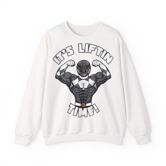It's Liftin' Time! Unisex Heavy Blend Crewneck Sweatshirt White