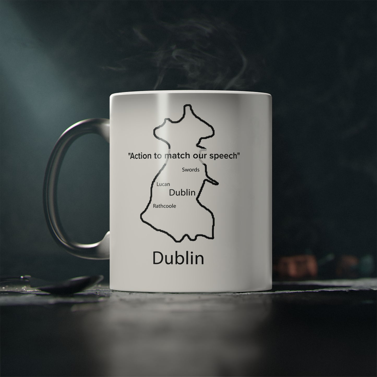 Dublin Magic Mug: Color - Changing Coffee Cup with Artistic Map Design