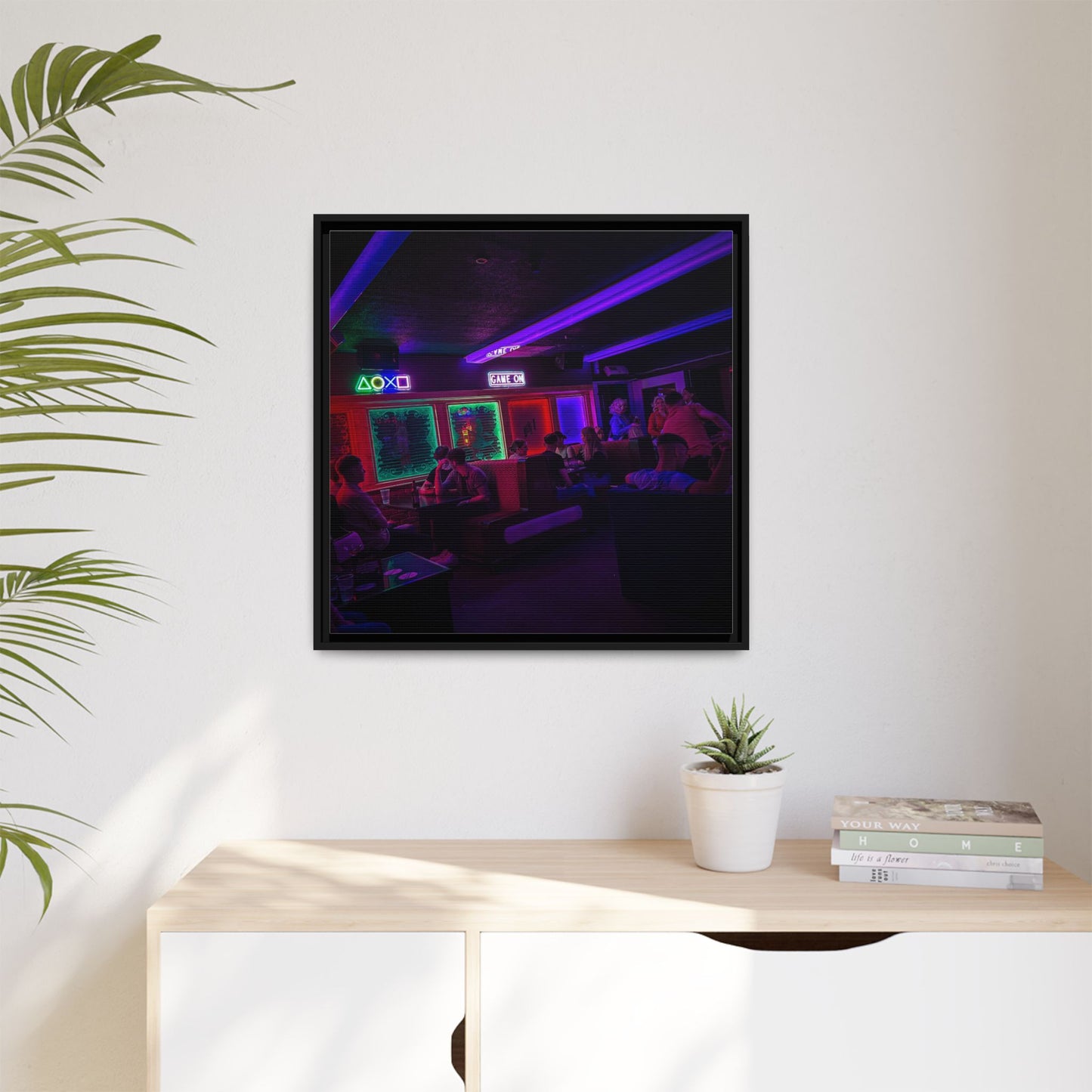 Mermaids Night Club Matte Canvas, Framed (Multi-color)