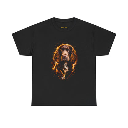 Dog Portrait Tee — Fiery Golden Retriever Graphic T-Shirt