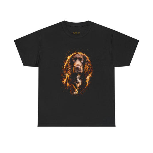 Dog Portrait Tee — Fiery Golden Retriever Graphic T-Shirt