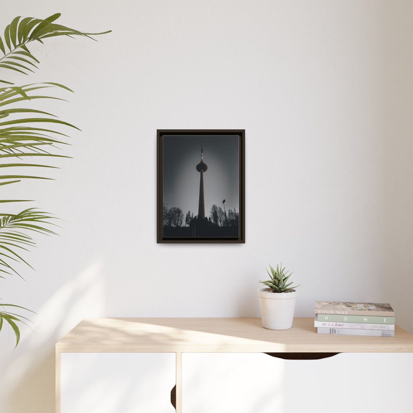TV Tower Matte Canvas, Framed (Multi-color)