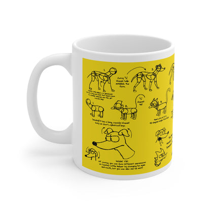 Whimsical Dog-Themed Ceramic Coffee Cups - 11oz & 15oz - Perfect Gift for Pet Lovers!