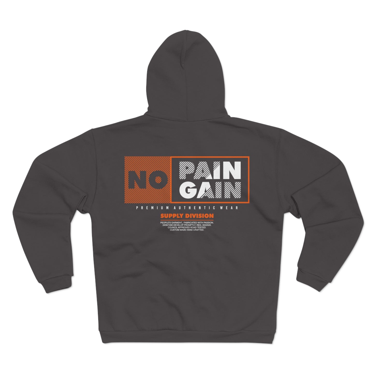 No Pain No Gain Unisex Hooded Zip Sweatshirt - Premium Fitness Apparel