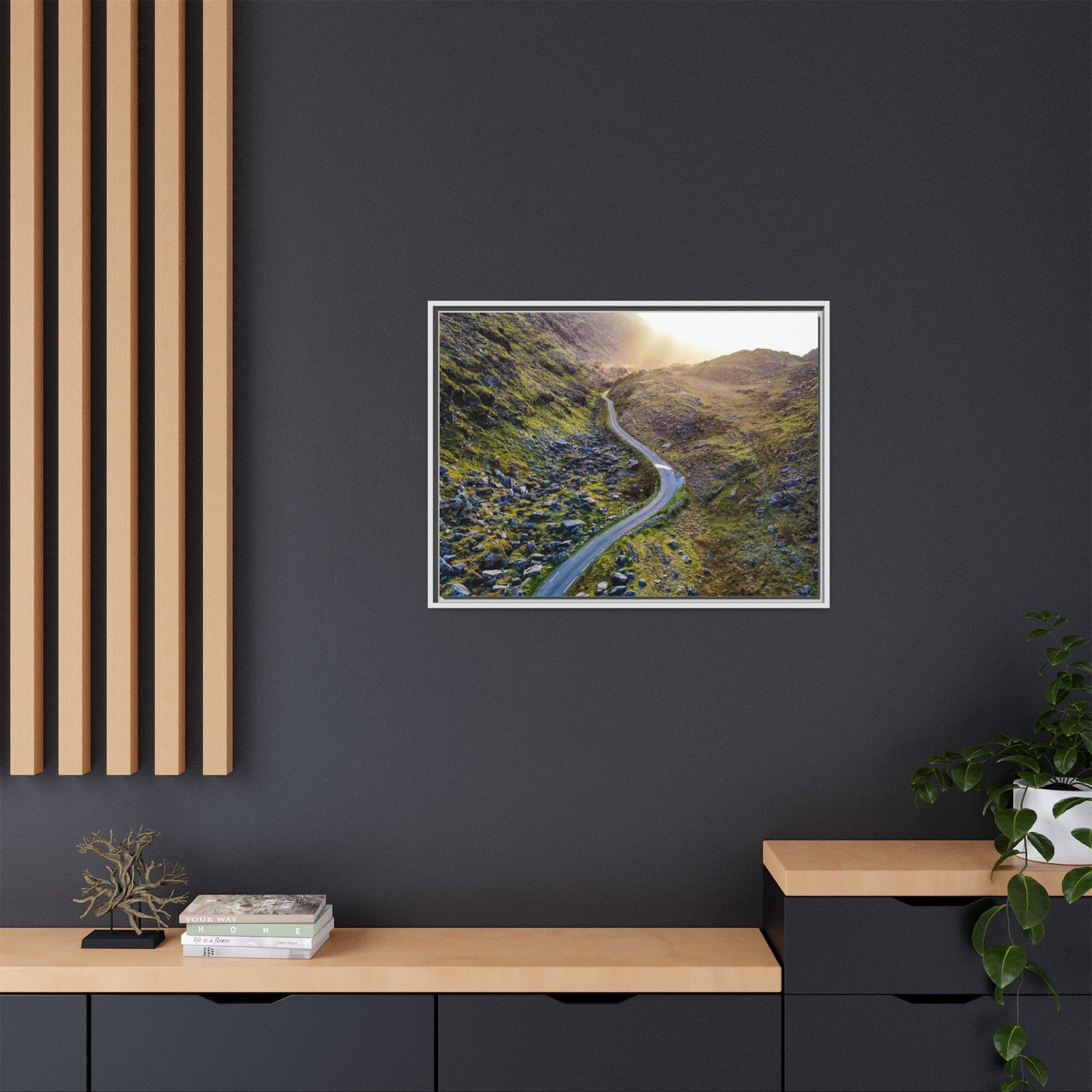 Valley Road Matte Canvas, Framed (Multi-color)