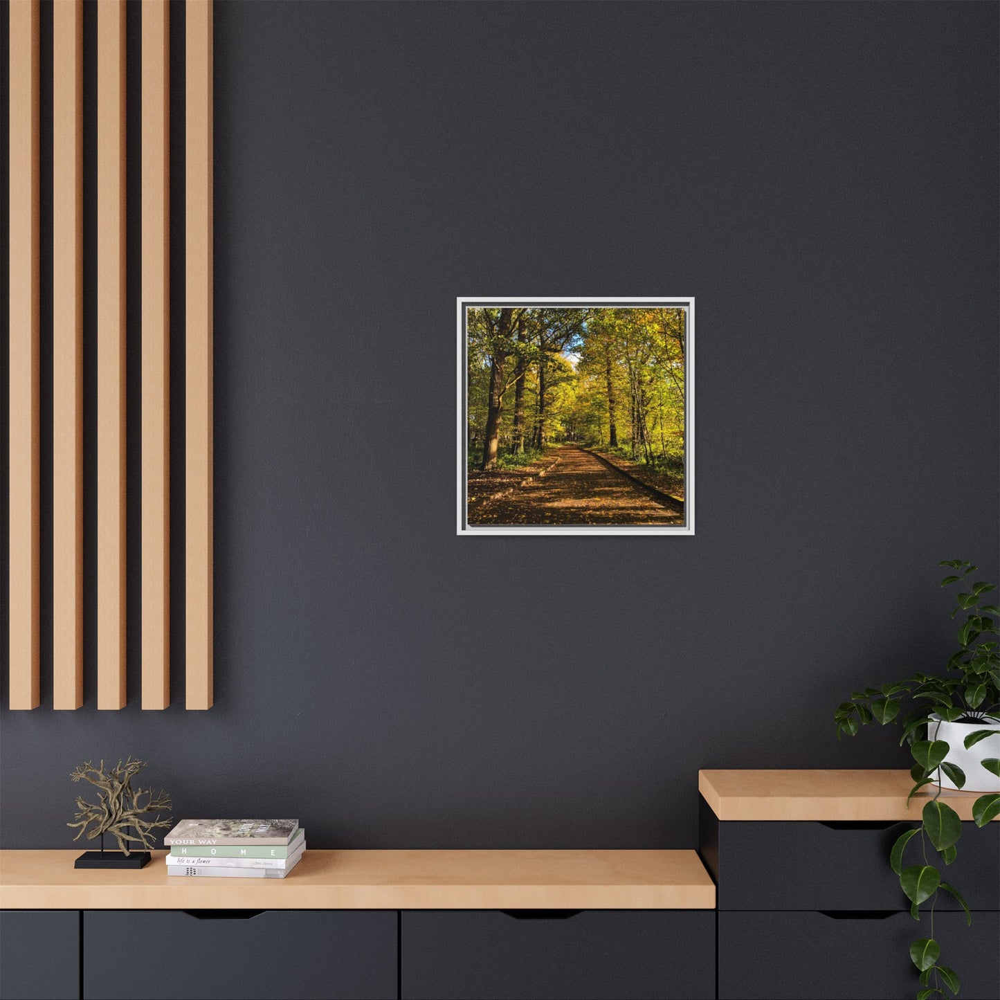 Listowel Town Park Autumn Matte Canvas, Framed (Multi-color)