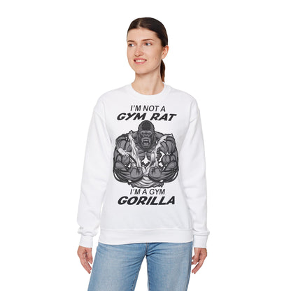 Unisex Funny Gym Sweatshirt - 'I'm Not a Gym Rat, I'm a Gym Gorilla'
