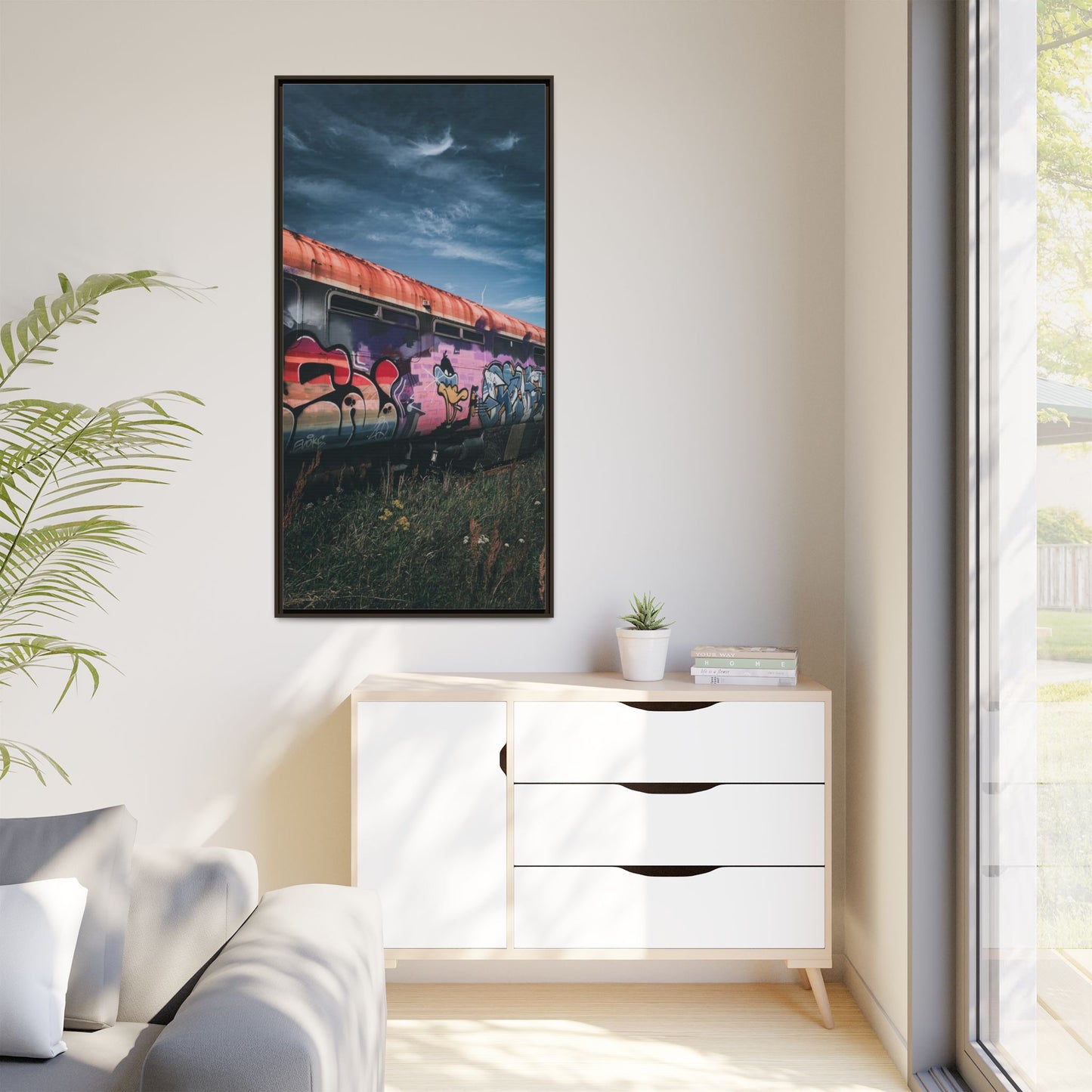 Night Train Matte Canvas, Framed (Multi-color)