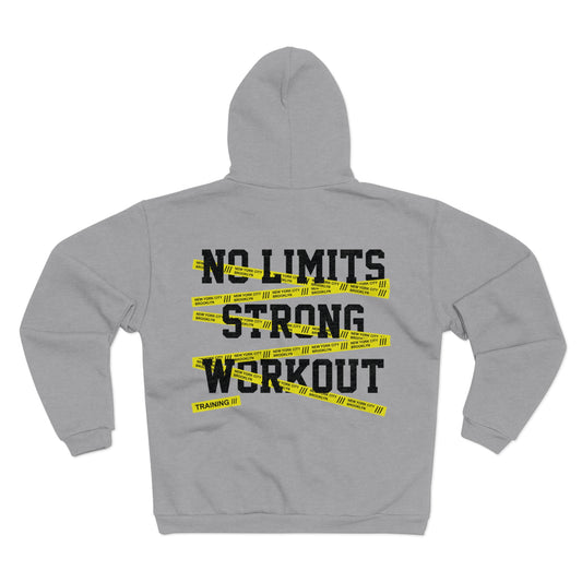 No Limits Unisex Hooded Zip Sweatshirt - Motivational Gym Wear