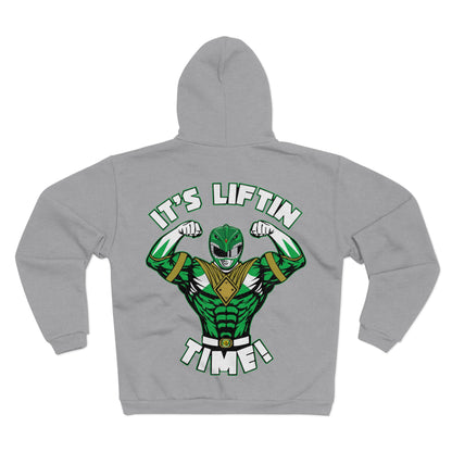 It's Liftin' Time Unisex Hooded Zip Sweatshirt- Fun Gym Hoodie for Fitness Enthusiasts
