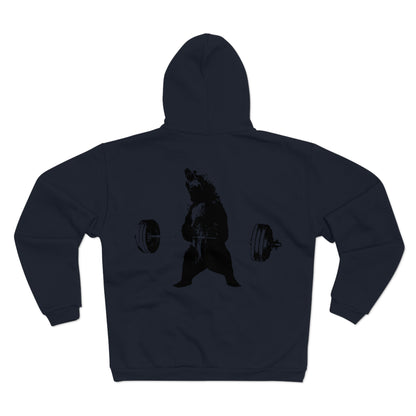 Bear Weightlifting Unisex Hooded Zip Sweatshirt - Fitness Inspired Apparel