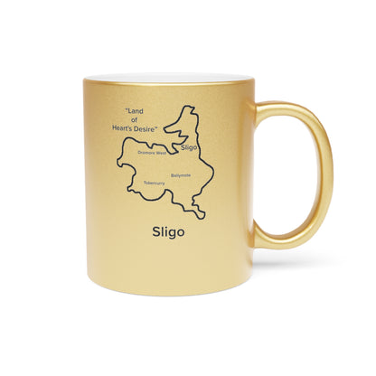 Sligo County Metallic Colour Mug - Silver/Gold - Perfect Gift for Coffee Lovers