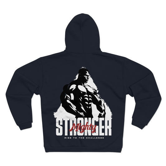 Mighty Stronger Unisex Hooded Zip Sweatshirt - Rise to the Challenge