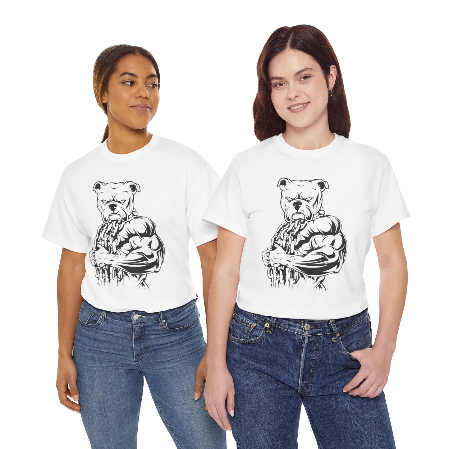 Muscle Dog Graphic Tee - Unisex Heavy Cotton T-Shirt for Dog Lovers