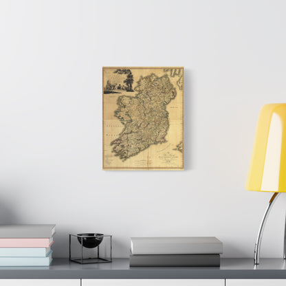 Old Eire Map Matte Canvas, Stretched, 1.25"