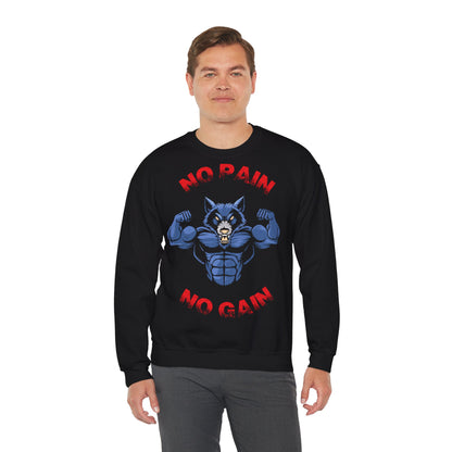 No Pain No Gain Crewneck Sweatshirt - Unisex Fitness Apparel Only Black