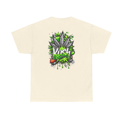 Kush Graffiti T-Shirt — Green Cannabis Leaf Street Art Tee