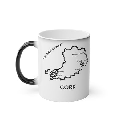 Cork Magic Mug: Color - Changing Coffee Cup with Artistic Map Design