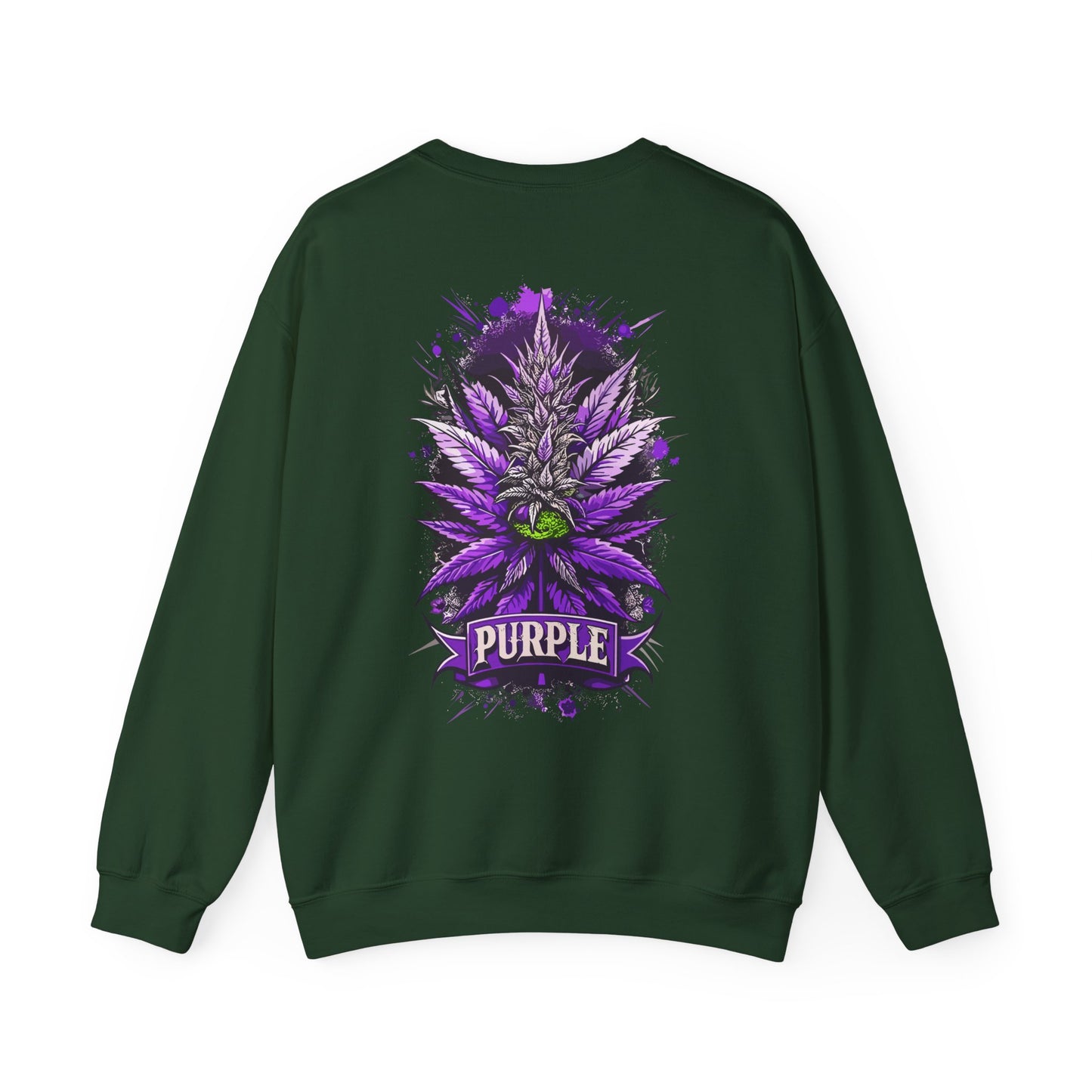 Purple Cannabis Bud Sweatshirt — Bold Psychedelic Marijuana Graphic