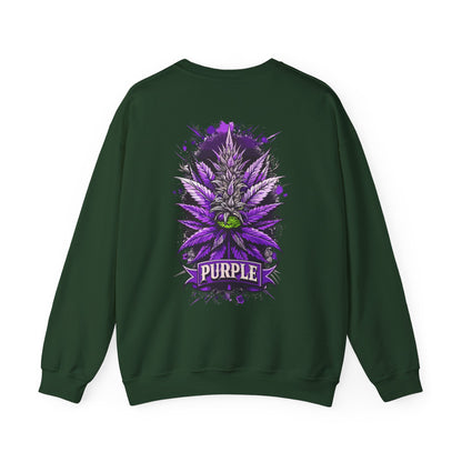 Purple Cannabis Bud Sweatshirt — Bold Psychedelic Marijuana Graphic