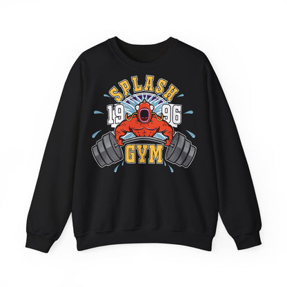 Splash Gym Unisex Heavy Blend™ Crewneck Sweatshirt - Bold Retro Design for Fitness Lovers Black