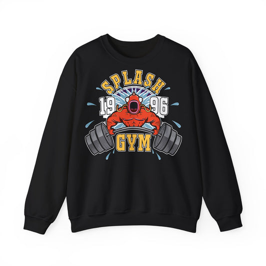 Splash Gym Unisex Heavy Blend™ Crewneck Sweatshirt - Bold Retro Design for Fitness Lovers Black