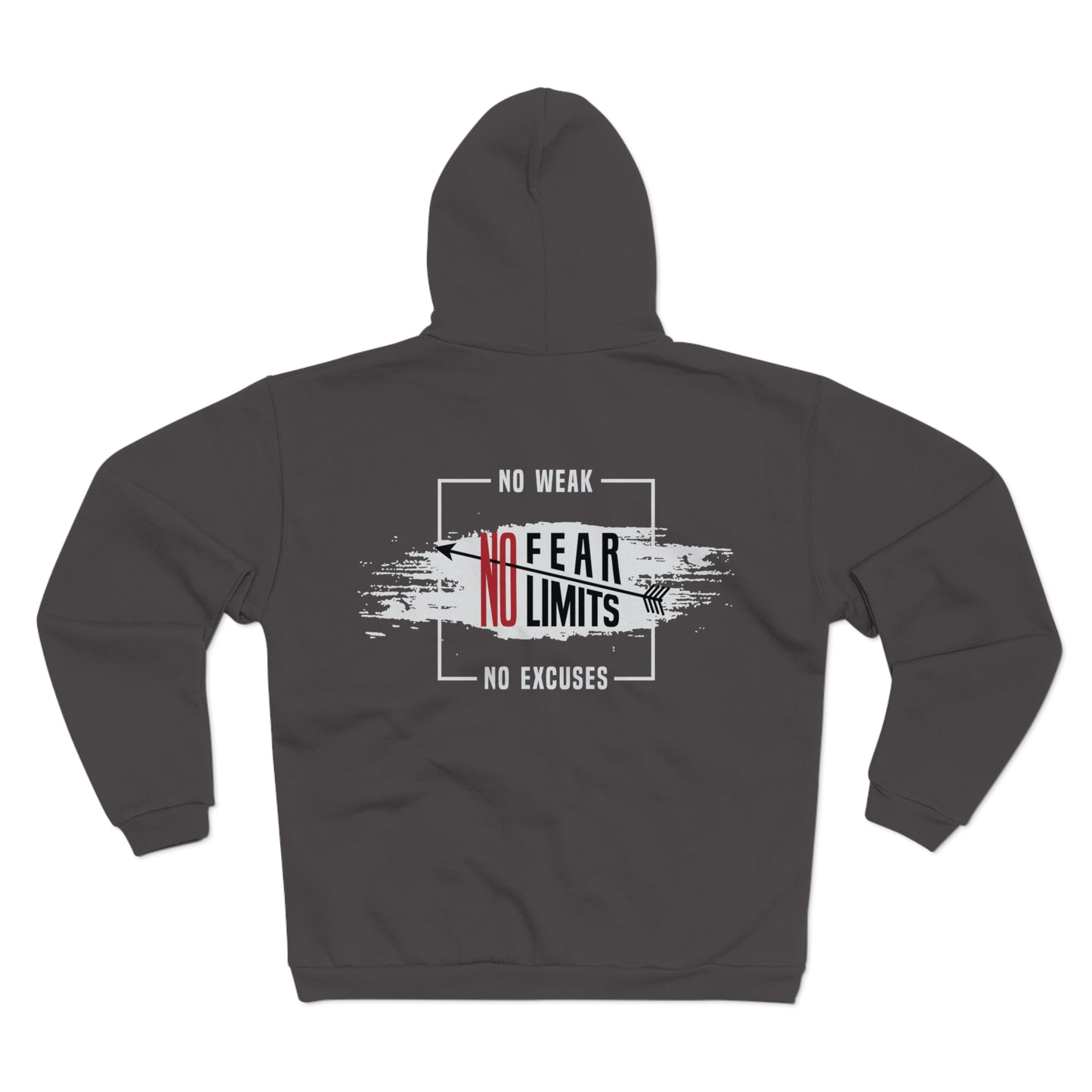 Motivational  Unisex Hooded Zip Sweatshirt- "No Fear, No Limits"