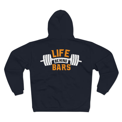 Life Behind Bars Unisex Hooded Zip Sweatshirt - Perfect for Gym Lovers