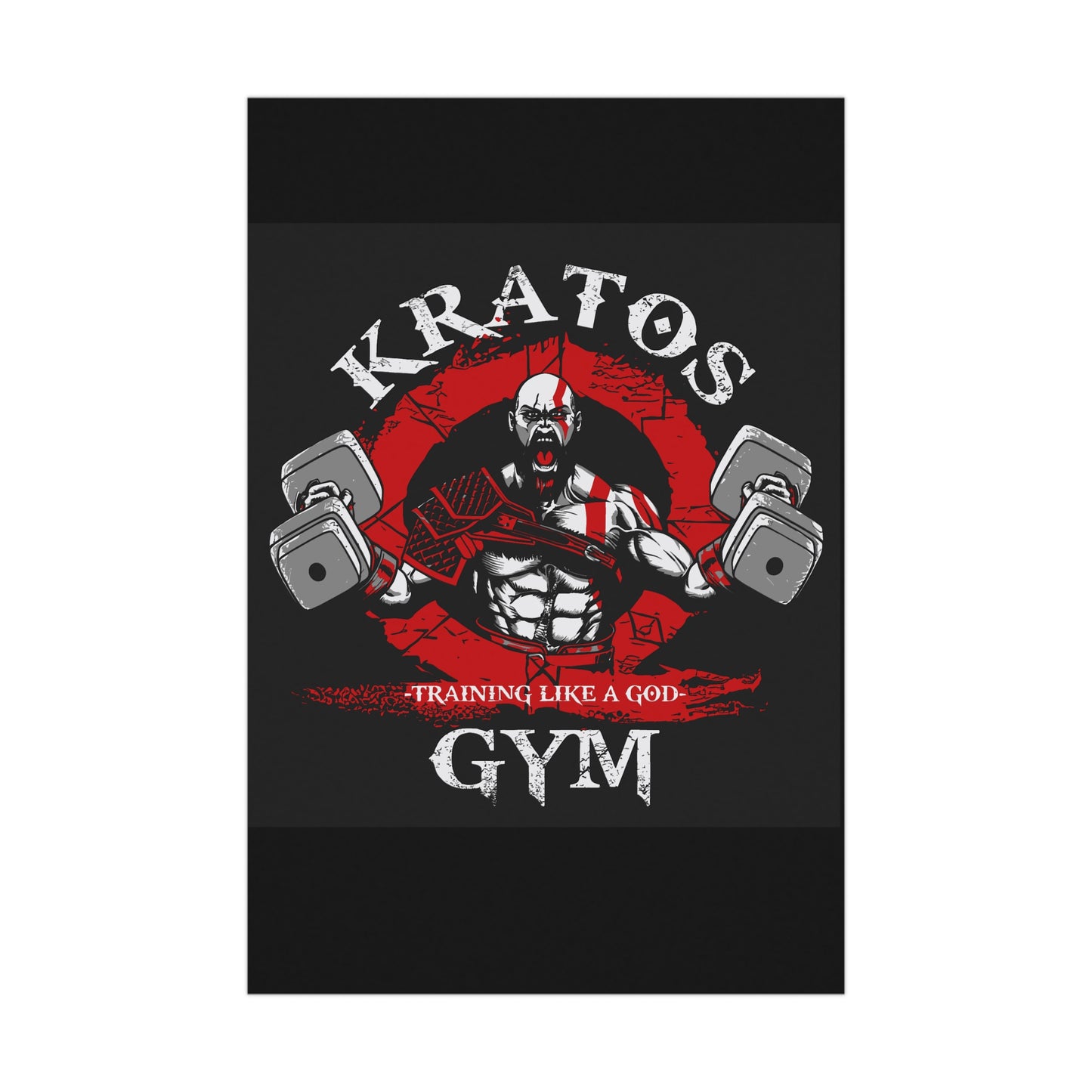 Kratos Gym Motivational Matte Poster – Training Like a God
