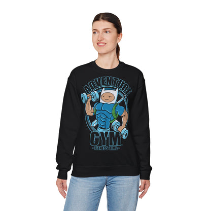 Adventure Gym Fitness Time Crewneck Sweatshirt Only Black